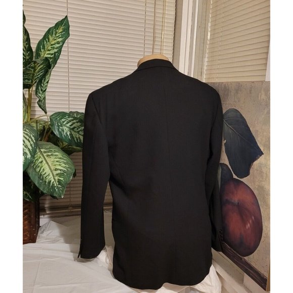 CALVIN KLEIN 41R MEN SPORT COAT BLACK WOOL THREE-BUTTON CORDUROY PATTERN B529 - Picture 2 of 11